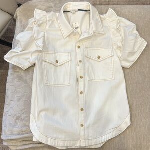 Pilcro White Button-Up Blouse
